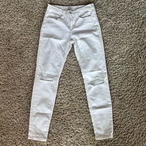 White Distressed Skinny Jeans